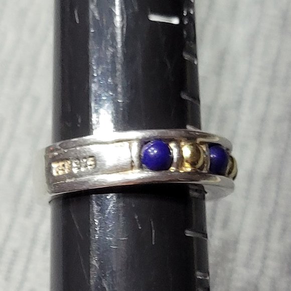 Vintage Lagos Caviar Two-Tone Lapiz Band Ring - Picture 6 of 8